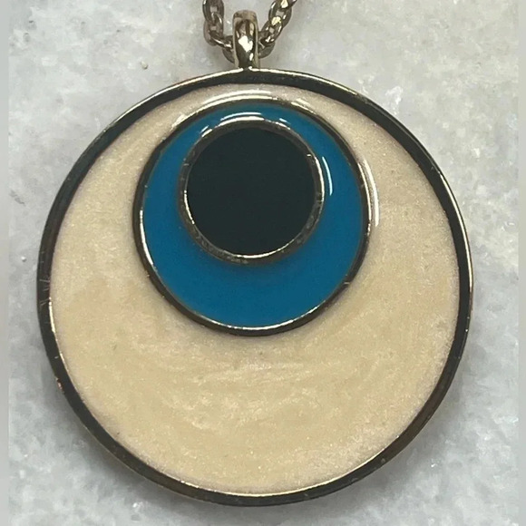 Evil Eye Long Triple Chai Necklace evil charm Engraved in the Back - Picture 1 of 5